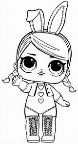 Lol Coloring Pages Doll Cute Dolls Bunny Queen Rocks Printable Crystal sketch template