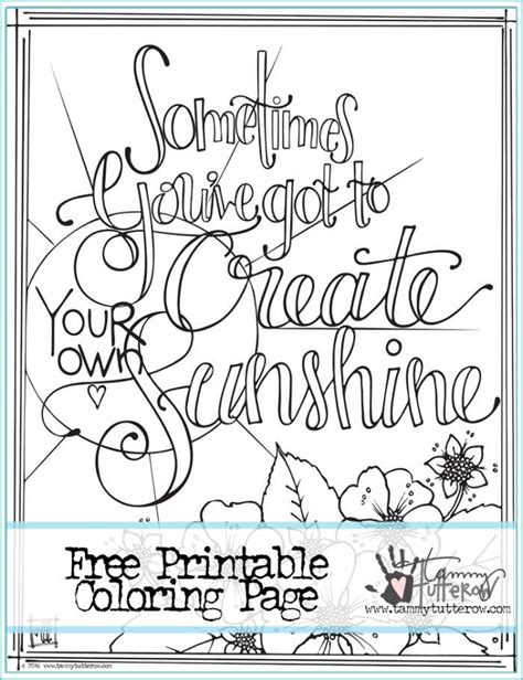 tammy tutterow designs quote coloring pages  printable coloring