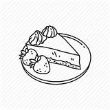 Cheesecake Drawing Cake Icon Strawberry Slice Dessert Sweet Food Getdrawings sketch template