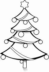 Christmas Tree Coloring Openclipart sketch template