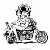 Betty Boop Rider sketch template