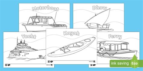 water transport colouring pages teacher
