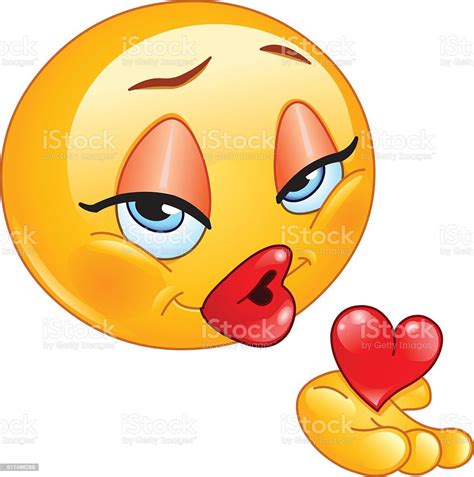 blowing kiss female emoticon stock vector art 511486288 istock