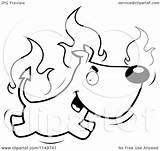 Devil Dog Fiery Clipart Cartoon Coloring Outlined Vector Cory Thoman Usmc Clipartmag Drawing Royalty sketch template