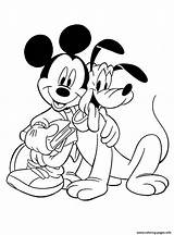 Coloring Mouse Pluto Mickey Pages Printable Print Color Book sketch template