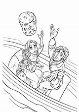 Rapunzel Coloring Pages Flynn Tangled Boat Lantern Rider Printcolorcraft Scene sketch template
