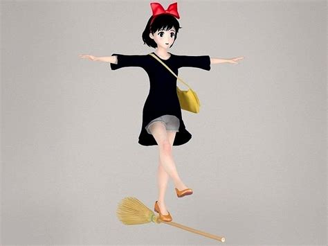 Kiki Anime Girl Pose 04 3d Model