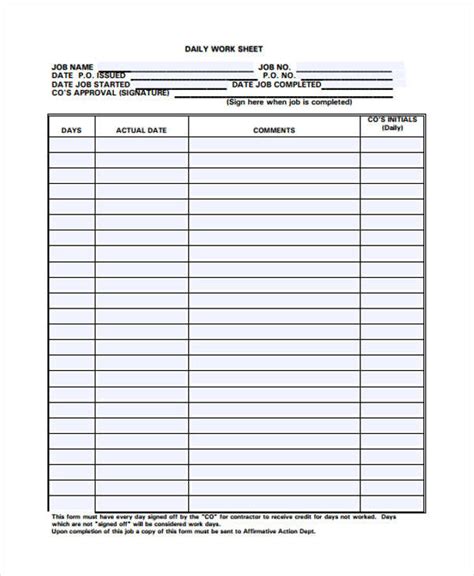 images  printable daily log sheets templates daily work log