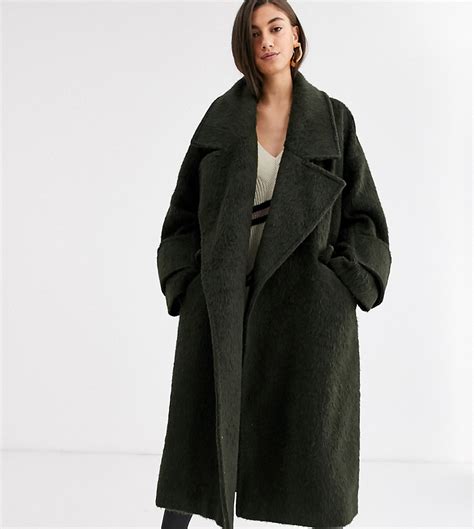 asos design tall hero jas met manchetdetail  kaki groen tall fashion