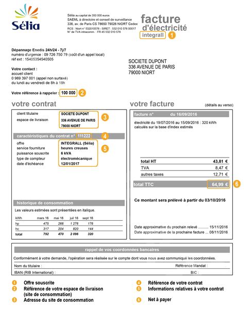 ma facture delectricite selia professionnels