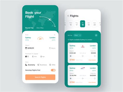 flight ticket booking app design  rifat sarkar  dribbble
