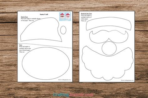 easy paper santa craft  template crafting jeannie