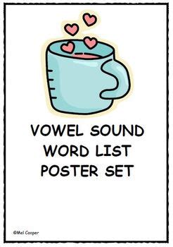 vowel sounds poster set  mellycoops teachers pay teachers