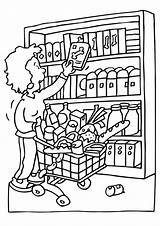 Shopping Coloring Pages sketch template