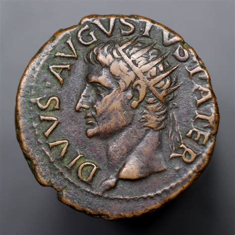 ad roman empire bronze  emperor augustus original skin coins