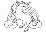 Coloring Unicorns Children Pages Kids sketch template