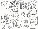 Halloween Doodle Coloring Pages Trick Treat Alley Kids Colouring Color Printable Fun Activities Choose Board sketch template