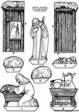 Nativity Christmas Coloring Pages Sunday Scene Diorama Crafts School Paper sketch template