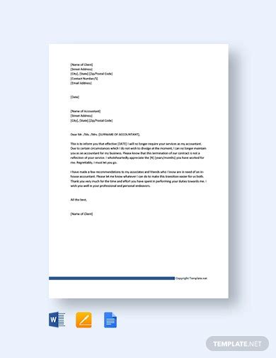 company termination letters  samples examples formats