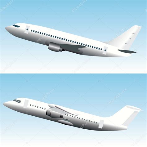 blank commercial airplanes set stock vector  kaludov