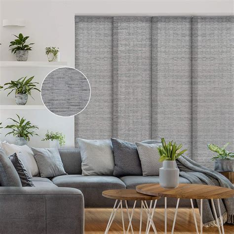 godear gray pleated natural woven patio door panel blind vertical blind