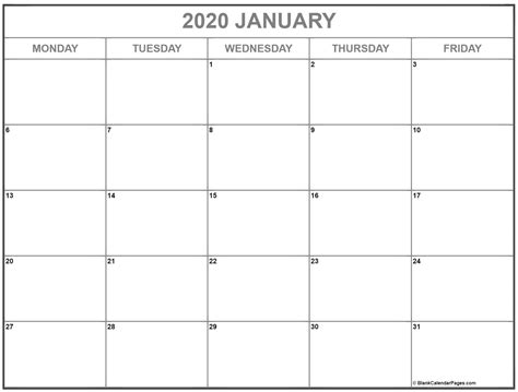 remarkable blank monday  friday calendar template daily calendar template calendar
