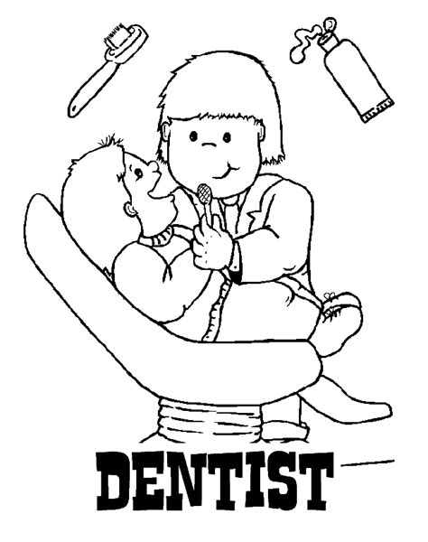 dentist coloring page printable salud bucal historieta de dientes