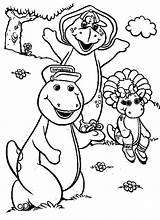 Barney Coloring Pages Friends Color sketch template