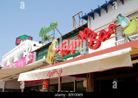 promenade bars puerto del carmen lanzarote canary islands spain stock photo alamy