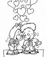Kusjes Valentijnsdag sketch template