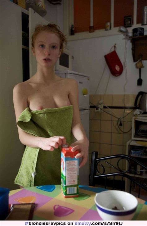 candid towel topless redhead