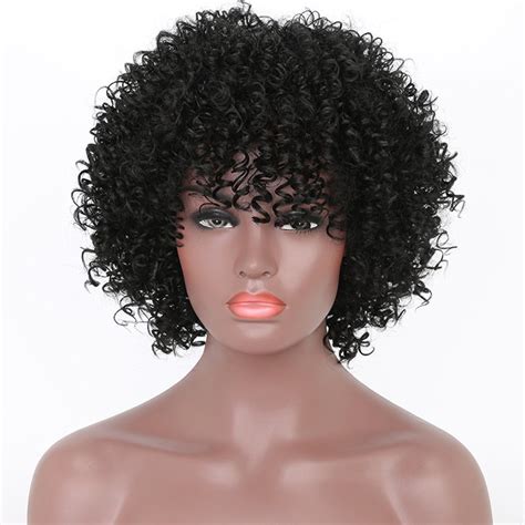 Short Curly Wigs Afro Kinky Curly Wigs For Black Women Heat Resistant