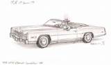 Cadillac Eldorado 1976 Convertible Drawings Drawing Wiltshire Stephen Car Stephenwiltshire Limited Original Pages Cars Mbe Prints sketch template