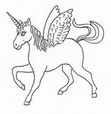 Unicorn Coloring Outline Pages Drawing Wings Horse Flying Kids Animals Fun Printable Line Frozen Print Halloween Drawings Clipart Preschool Outlines sketch template