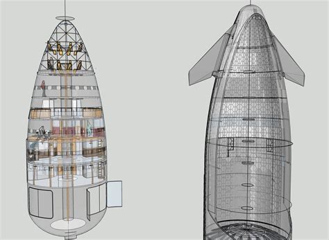 speculative internal layout  spacex starship  michel lamontagne