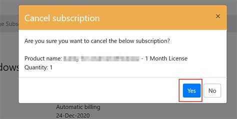 cancel subscription recurring payment