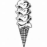Ice Cream Vector Cone Cones Scoops Four Svg Waffle Quad Desserts Fast Food sketch template