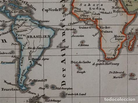 mapa del mundo  stieler comprar cartografia antigua hasta