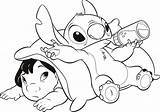 Stitch Lilo Coloring Pages Animation Movies Drawing Printable Drawings Kb sketch template