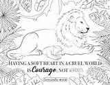 Coloring Lion Lamb Pages Adult Favecrafts Printable Inspirational Book Sheets Adults Mandala Lions Books Colouring Animal Courage Quote Cartoon Wonderful sketch template