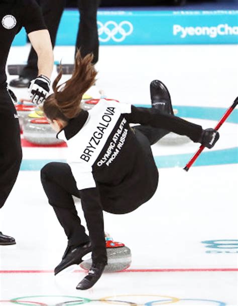 hottest winter olympians russian curler anastasia bryzgalova takes nasty fall on ice daily star