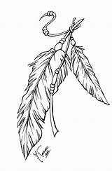 Lineart Feather Plumage Feder Indianer Plume Jagua sketch template