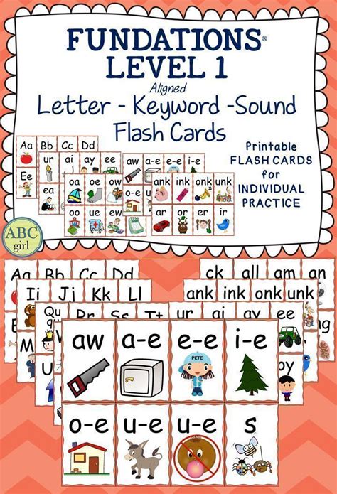 fundations level  flash cards great   home support primary