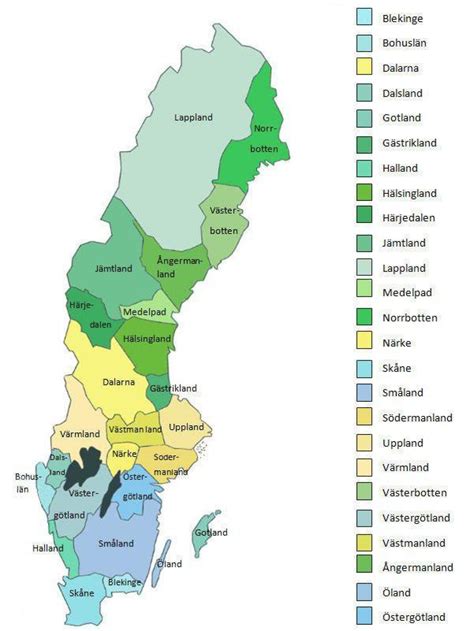 zweden provincies kaart kaart van zweden provincies noord europa europa