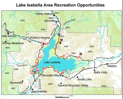 Lake Isabella Area Recreation Opportunities Map Lake