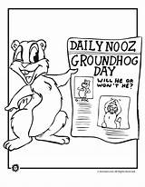 Groundhog Coloring Pages Printable Kids Phil Punxsutawney Activities Shadow His Woojr Books Animal sketch template