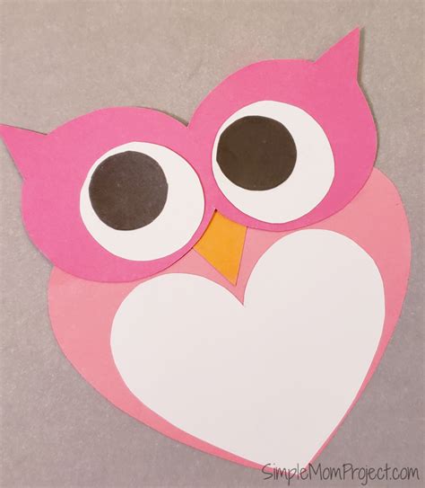 printable valentine owl craft  kids  template  cards