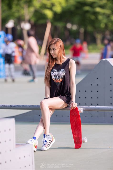 Korean Model Kim Ha Yul Skatepark Photoshoot Korean