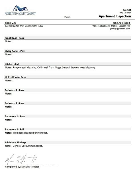 inspection form customizable