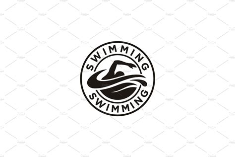 swimming pool swim stamp emblem logo branding logo templates creative market